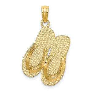 14k 3-D HAWAII ALOHA DOUBLE FLIP-FLOP PENDANT