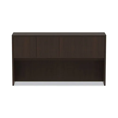 Alera Valencia Series Hutch With Doors, 4 Compartments, 64.75w X 15d X 35.38h, Espresso
