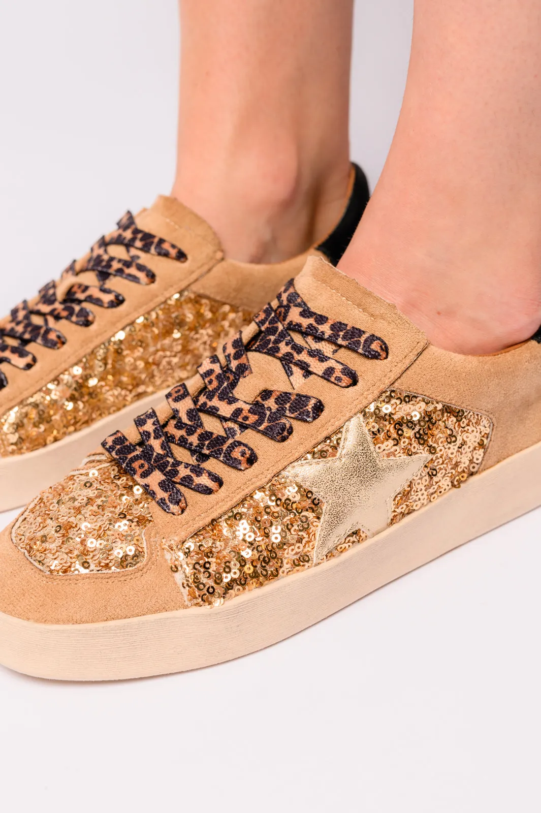 Another Round Sneakers in Gold Sequins - 7/24/2024 Corkys