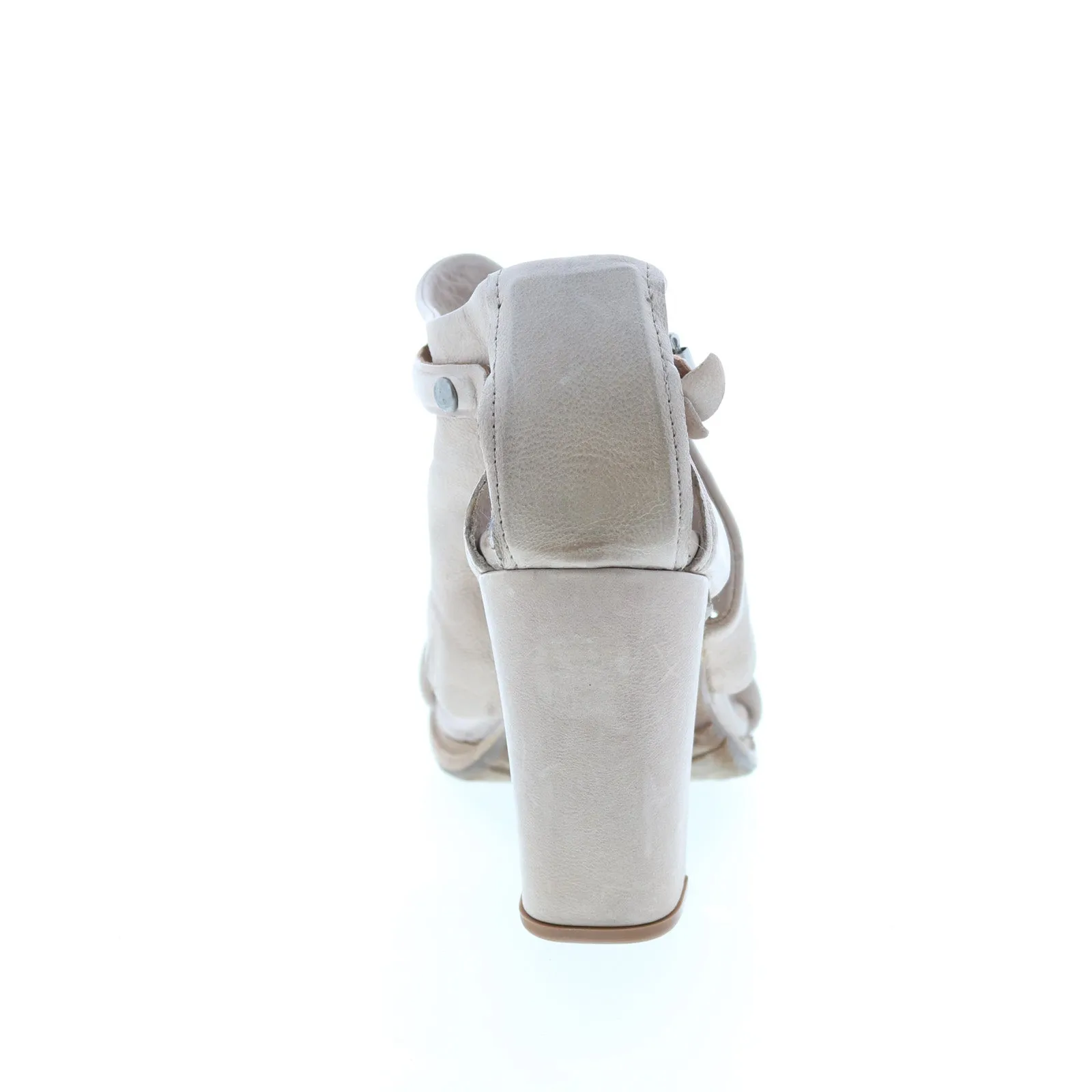 A.S. 98 Bray A85005-101 Womens Beige Leather Hook & Loop Block Heels Shoes