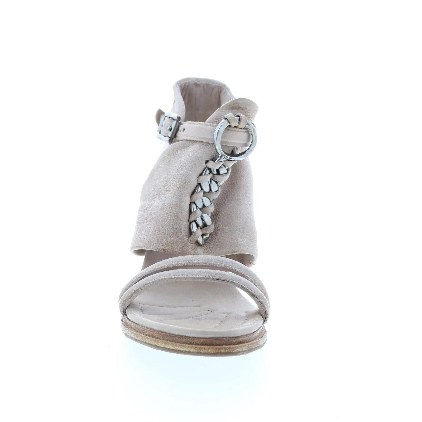 A.S. 98 Bray A85005-101 Womens Beige Leather Hook & Loop Block Heels Shoes