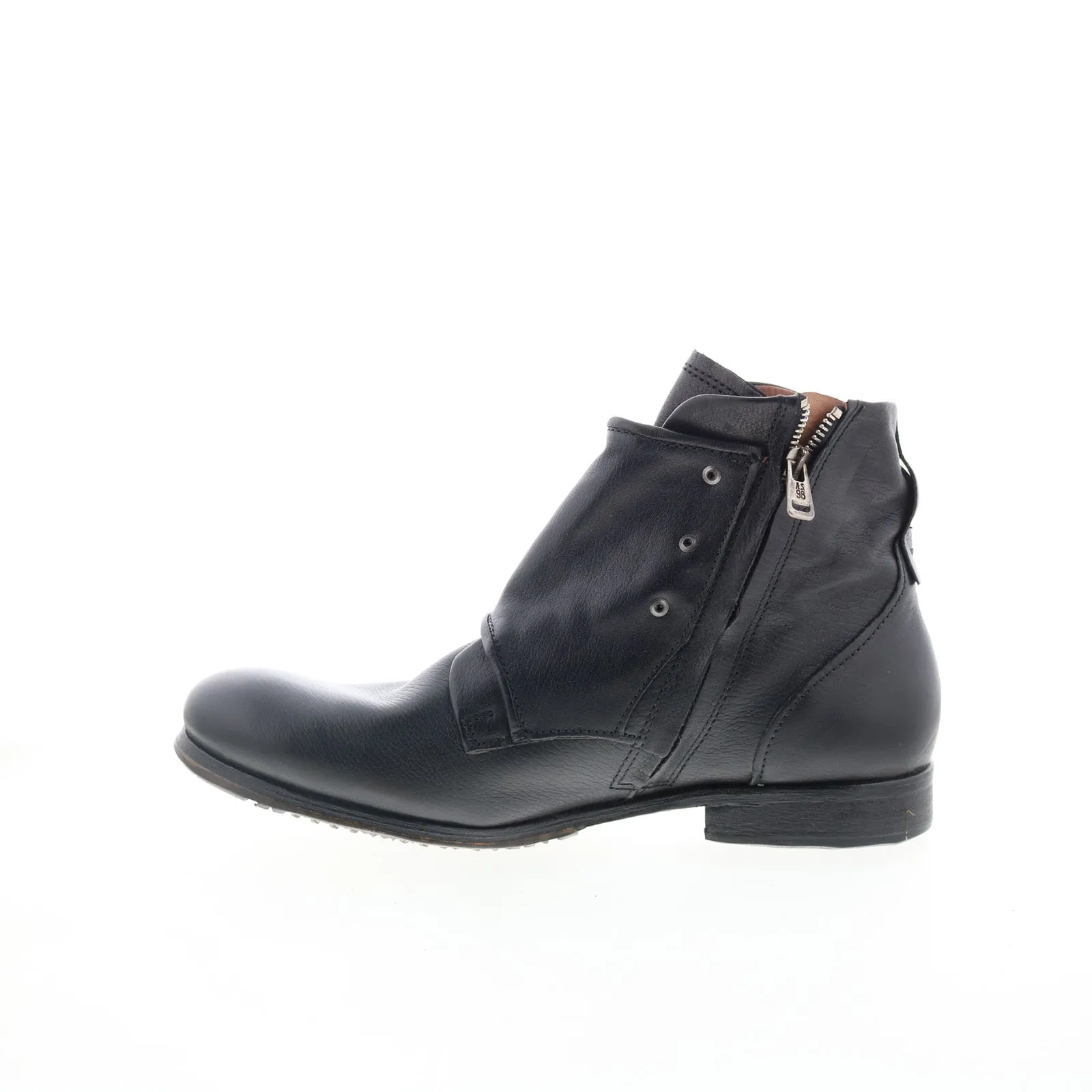 A.S. 98 Copper Mens Black Leather Zipper Casual Dress Boots