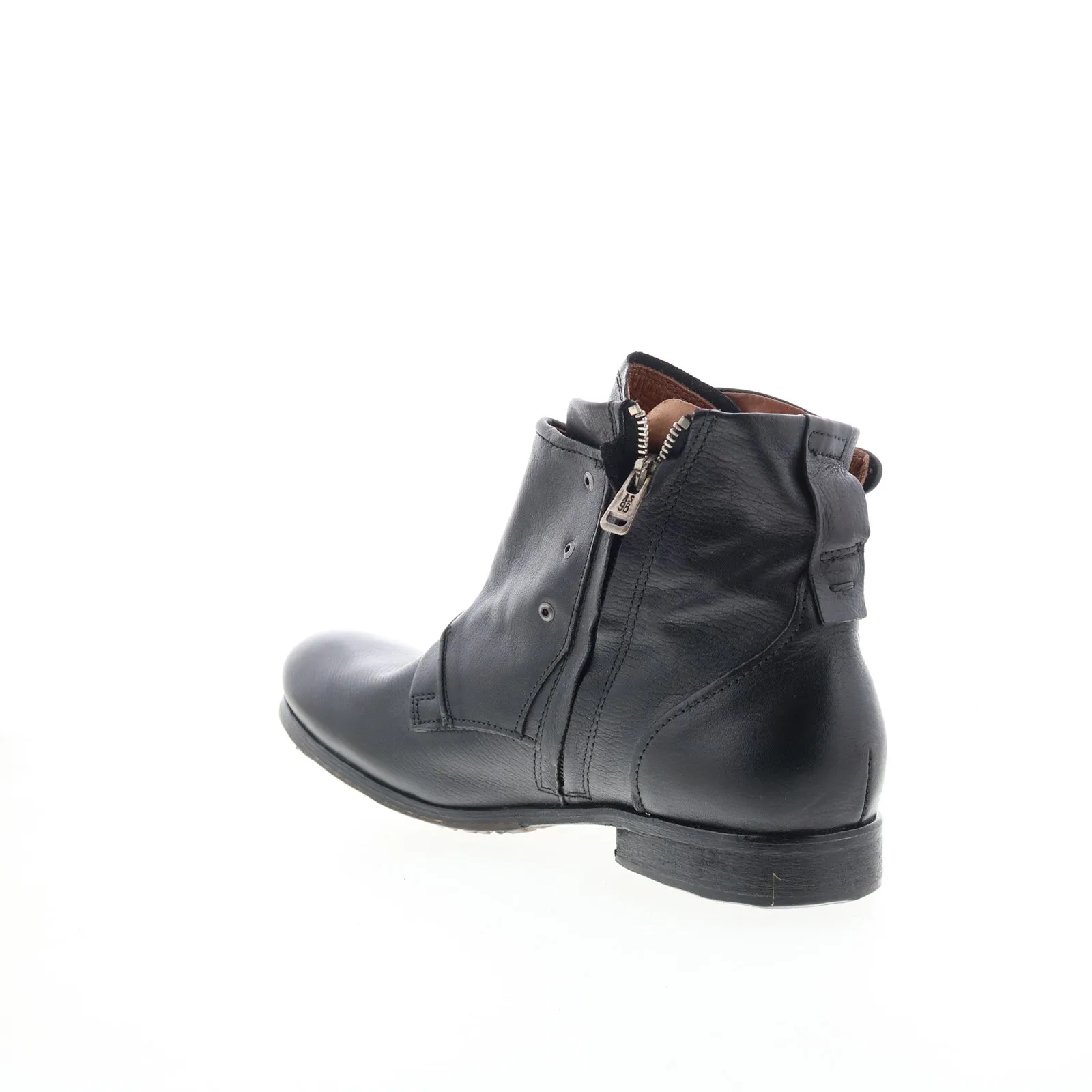 A.S. 98 Copper Mens Black Leather Zipper Casual Dress Boots