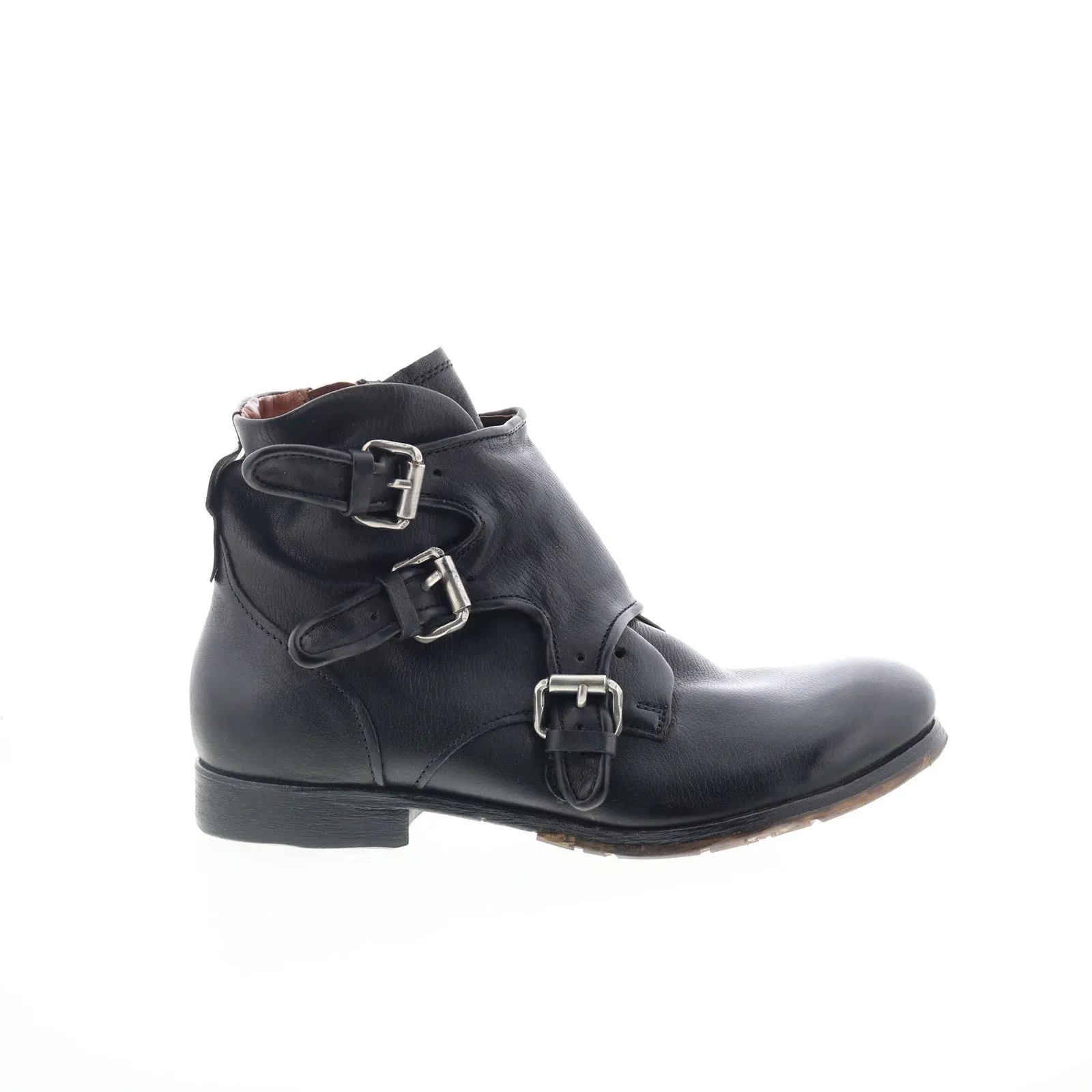 A.S. 98 Copper Mens Black Leather Zipper Casual Dress Boots