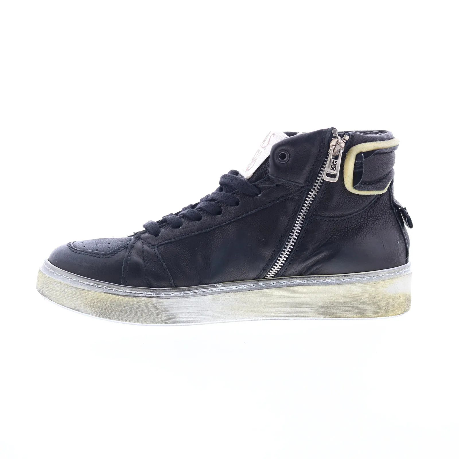 A.S. 98 Folie Mens Blue Leather Zipper Lifestyle Sneakers Shoes