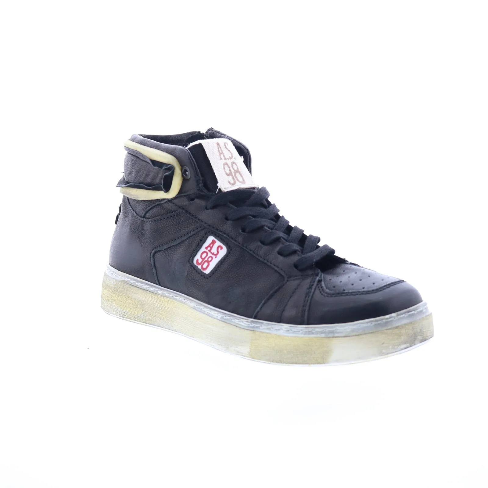 A.S. 98 Folie Mens Blue Leather Zipper Lifestyle Sneakers Shoes