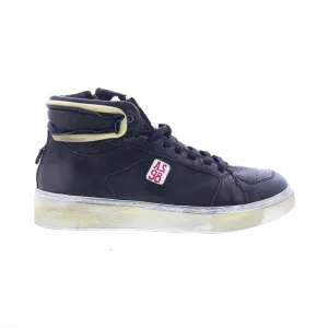 A.S. 98 Folie Mens Blue Leather Zipper Lifestyle Sneakers Shoes
