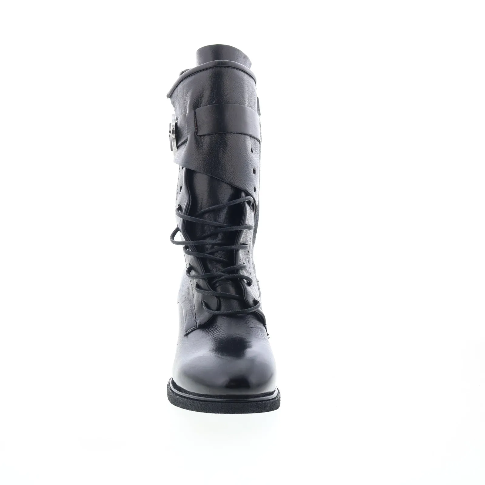 A.S. 98 Layne Womens Black Leather Zipper Casual Dress Boots