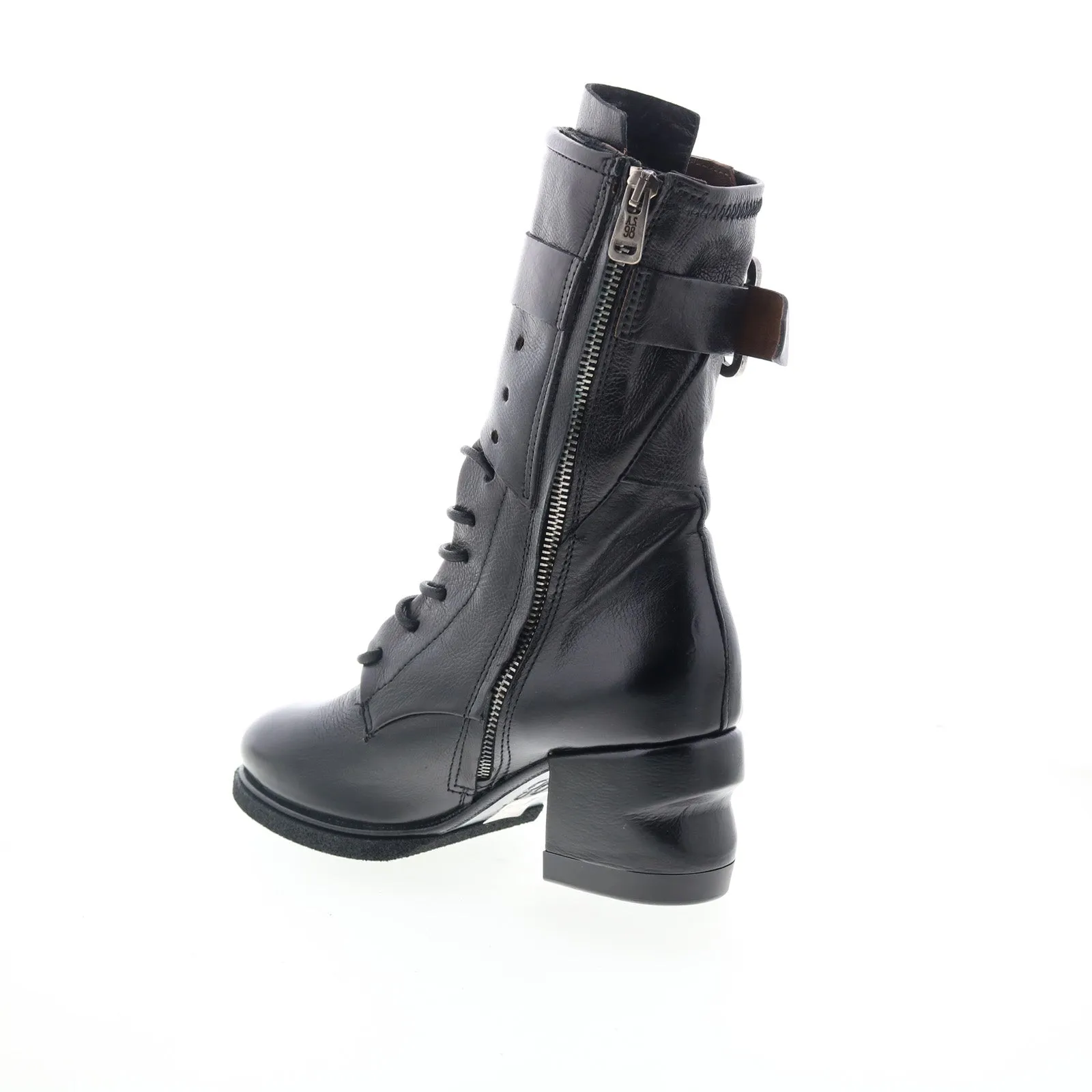 A.S. 98 Layne Womens Black Leather Zipper Casual Dress Boots