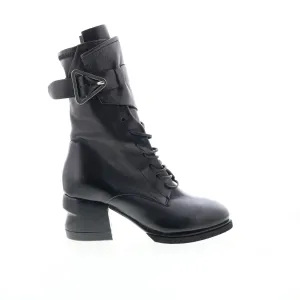 A.S. 98 Layne Womens Black Leather Zipper Casual Dress Boots