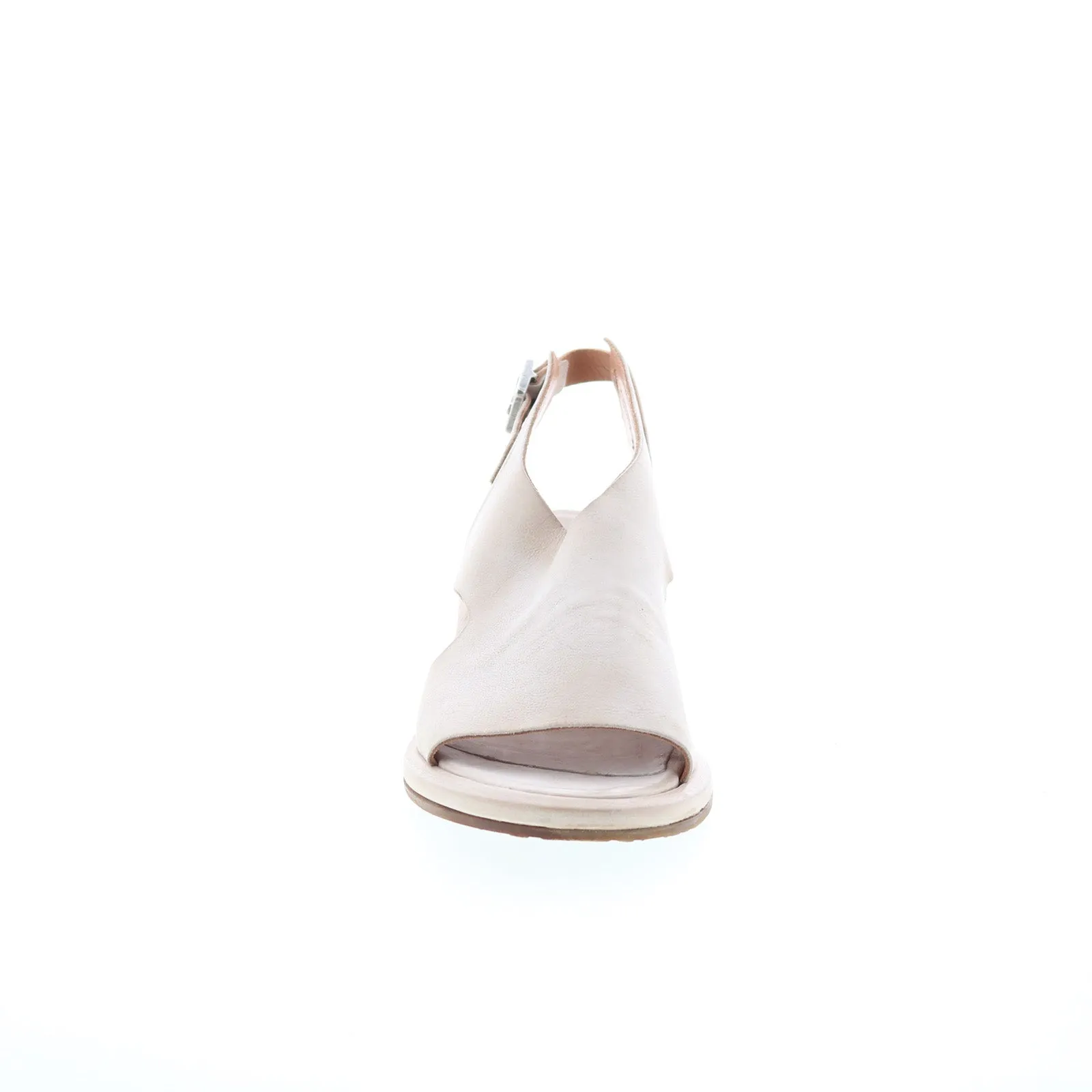A.S. 98 Lucca Womens Beige Leather Hook & Loop Heeled Sandals Shoes