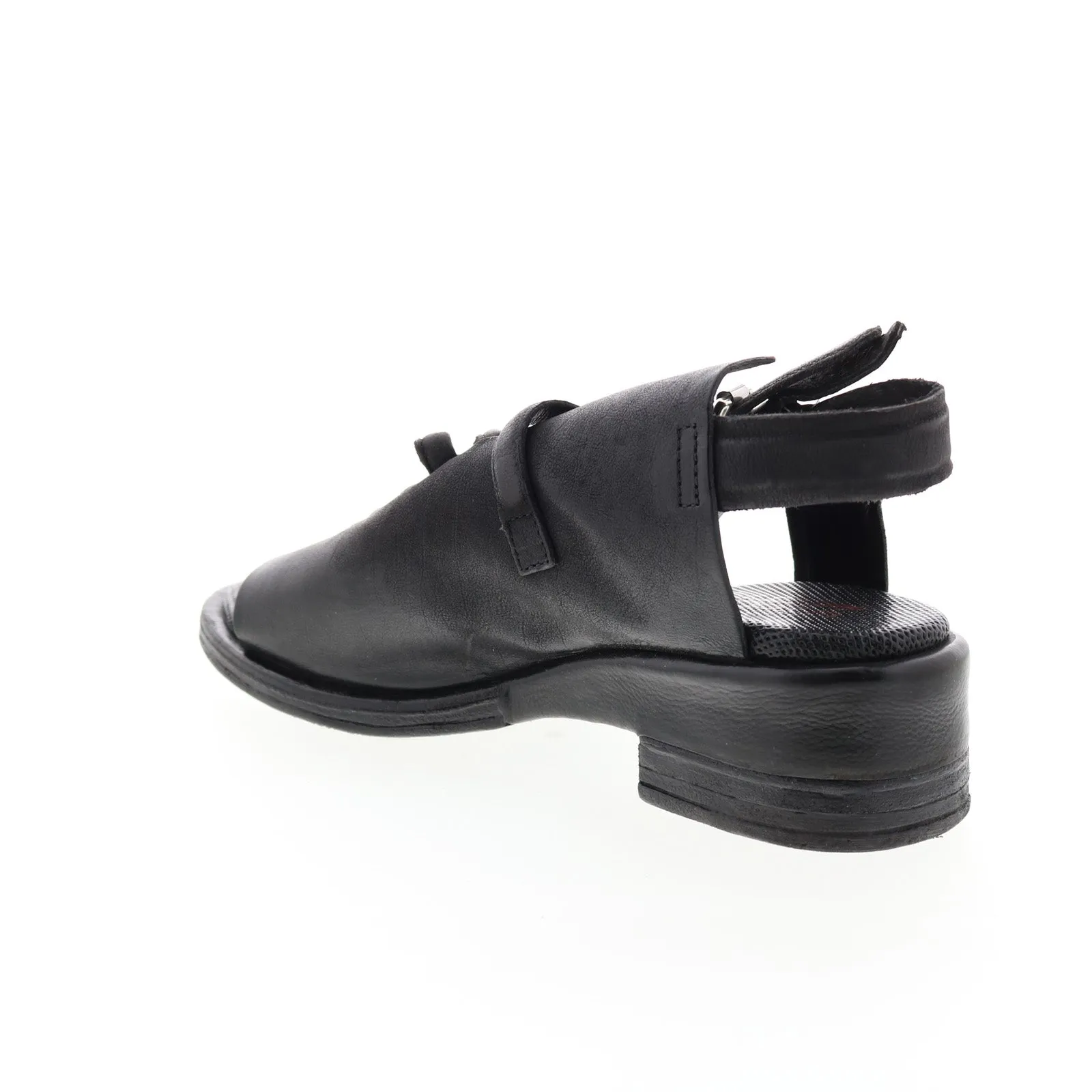 A.S. 98 Simmy A70002-101 Womens Black Leather Hook & Loop Strap Heels Shoes