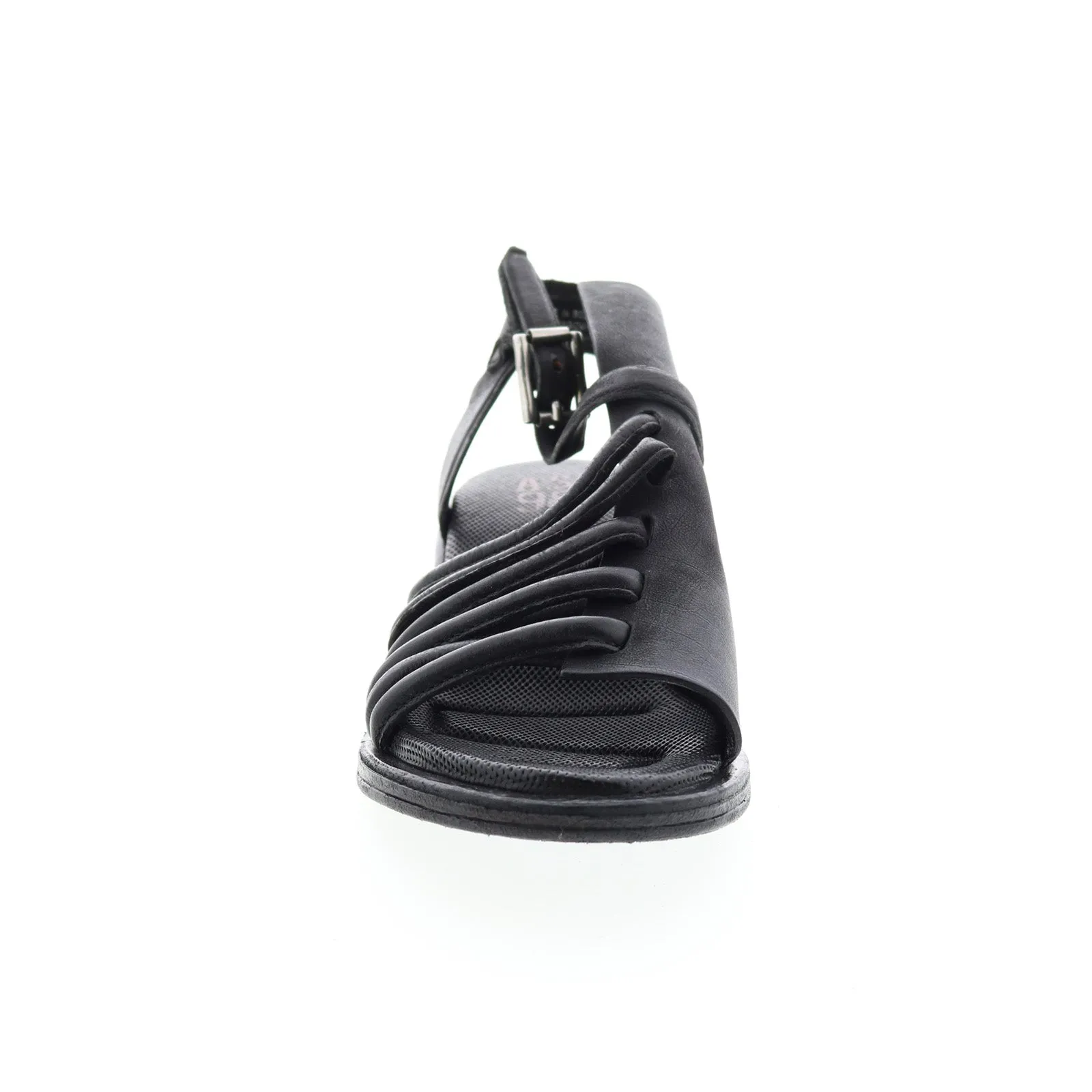 A.S. 98 Simmy A70002-101 Womens Black Leather Hook & Loop Strap Heels Shoes