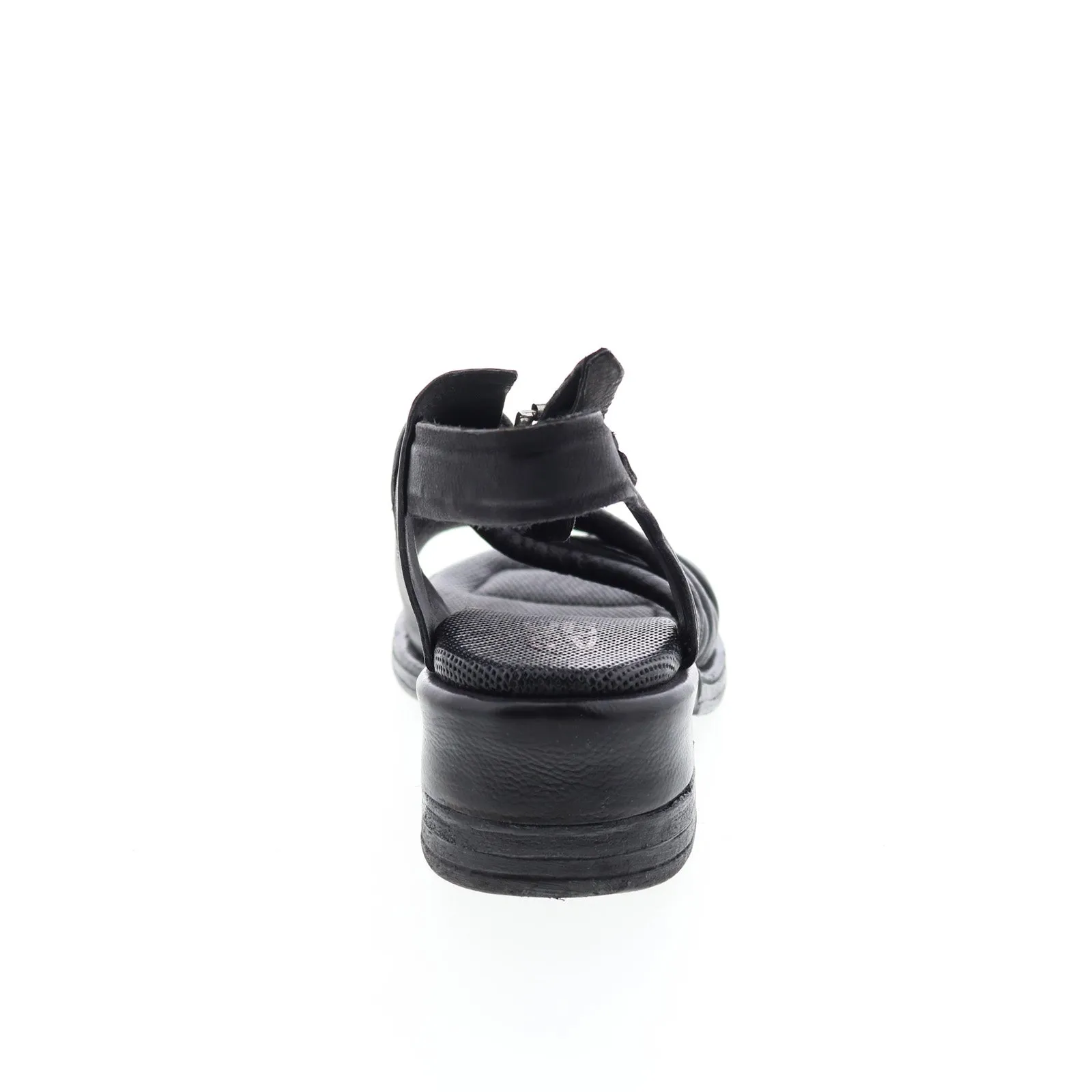 A.S. 98 Simmy A70002-101 Womens Black Leather Hook & Loop Strap Heels Shoes