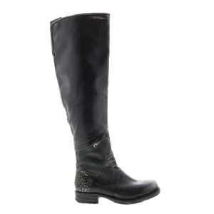 A.S. 98 Sonny A50310-203 Womens Black Leather Zipper Knee High Boots