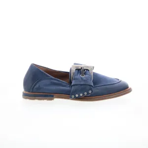 A.S. 98 Thaine Womens Blue Leather Hook & Loop Loafer Flats Shoes