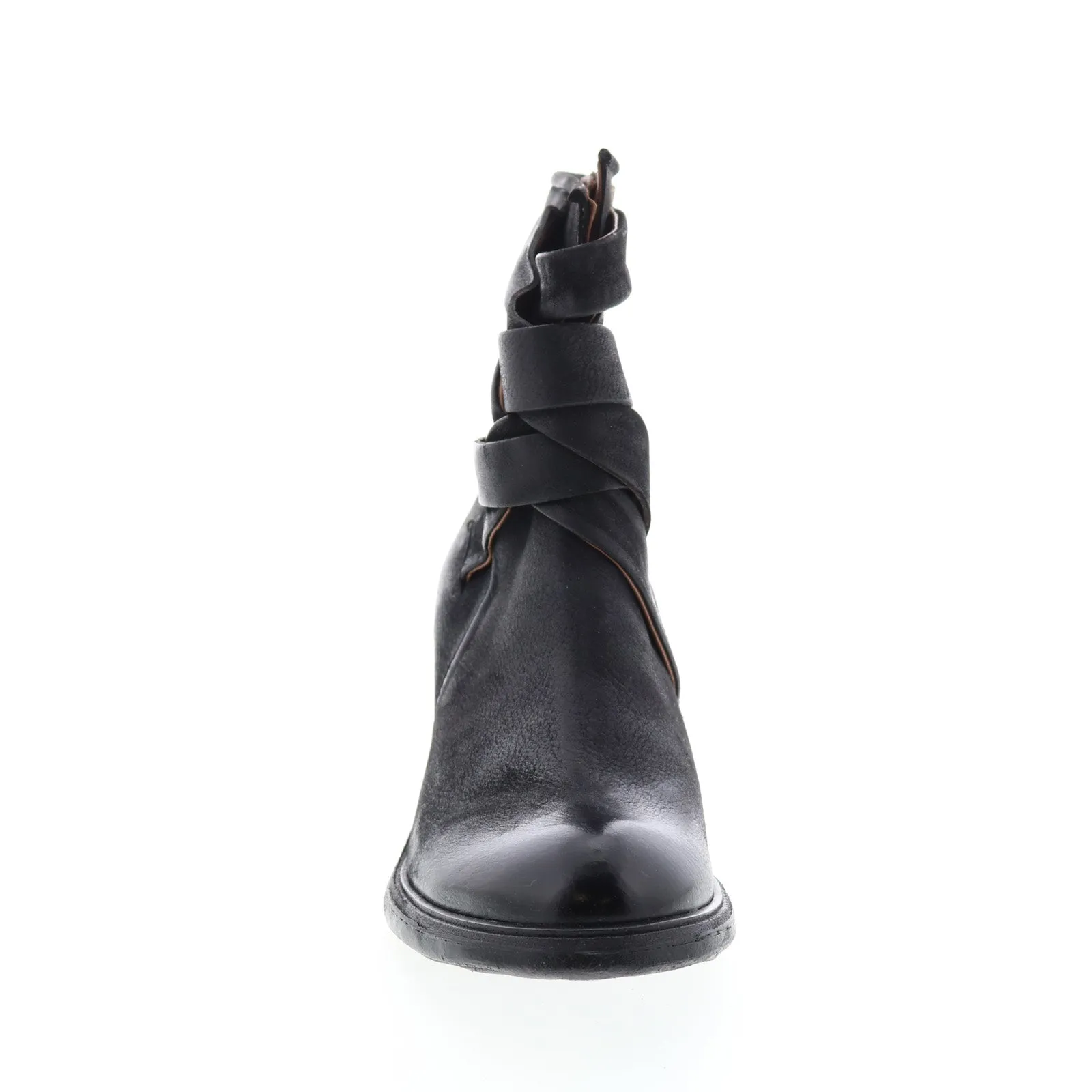 A.S.98 Jacob A24211-301 Womens Black Leather Zipper Mid Calf Boots