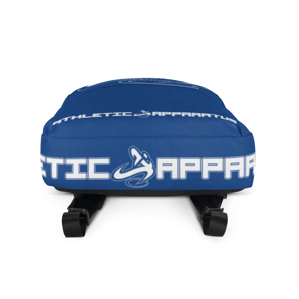 Athletic Apparatus Blue 2 White logo Backpack