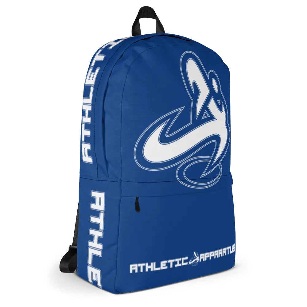 Athletic Apparatus Blue 2 White logo Backpack
