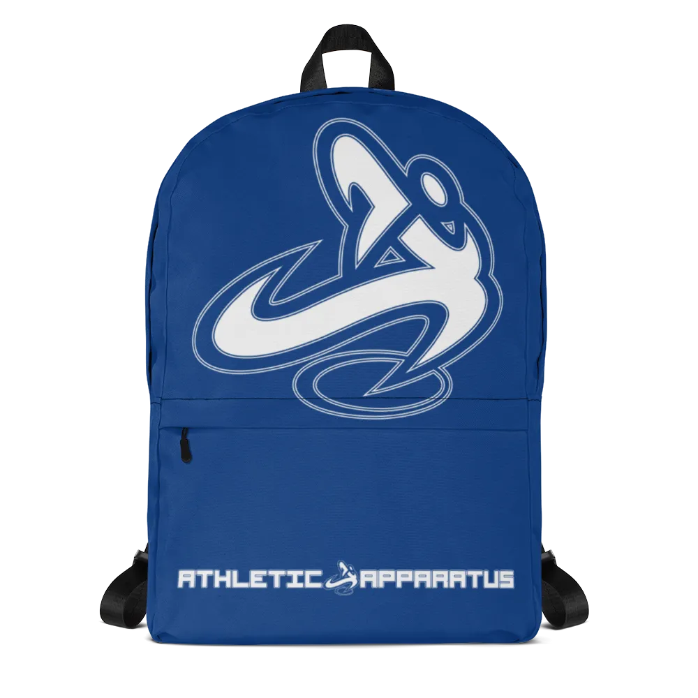 Athletic Apparatus Blue 2 White logo Backpack