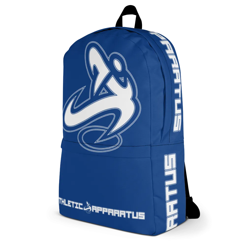 Athletic Apparatus Blue 2 White logo Backpack