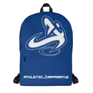 Athletic Apparatus Blue 2 White logo Backpack