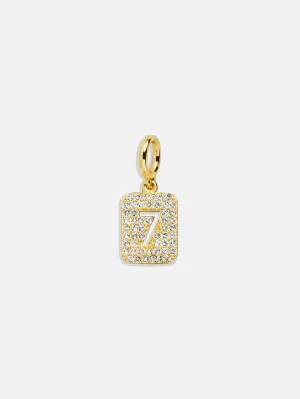 Block Pavé Number Cluster Charm - 7