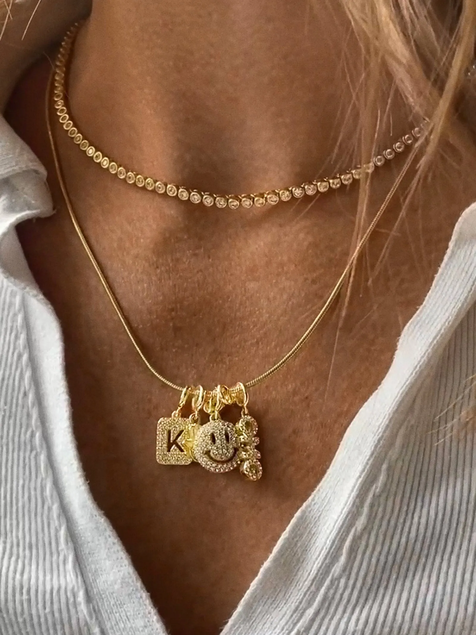 Block Pavé Number Cluster Charm - 7