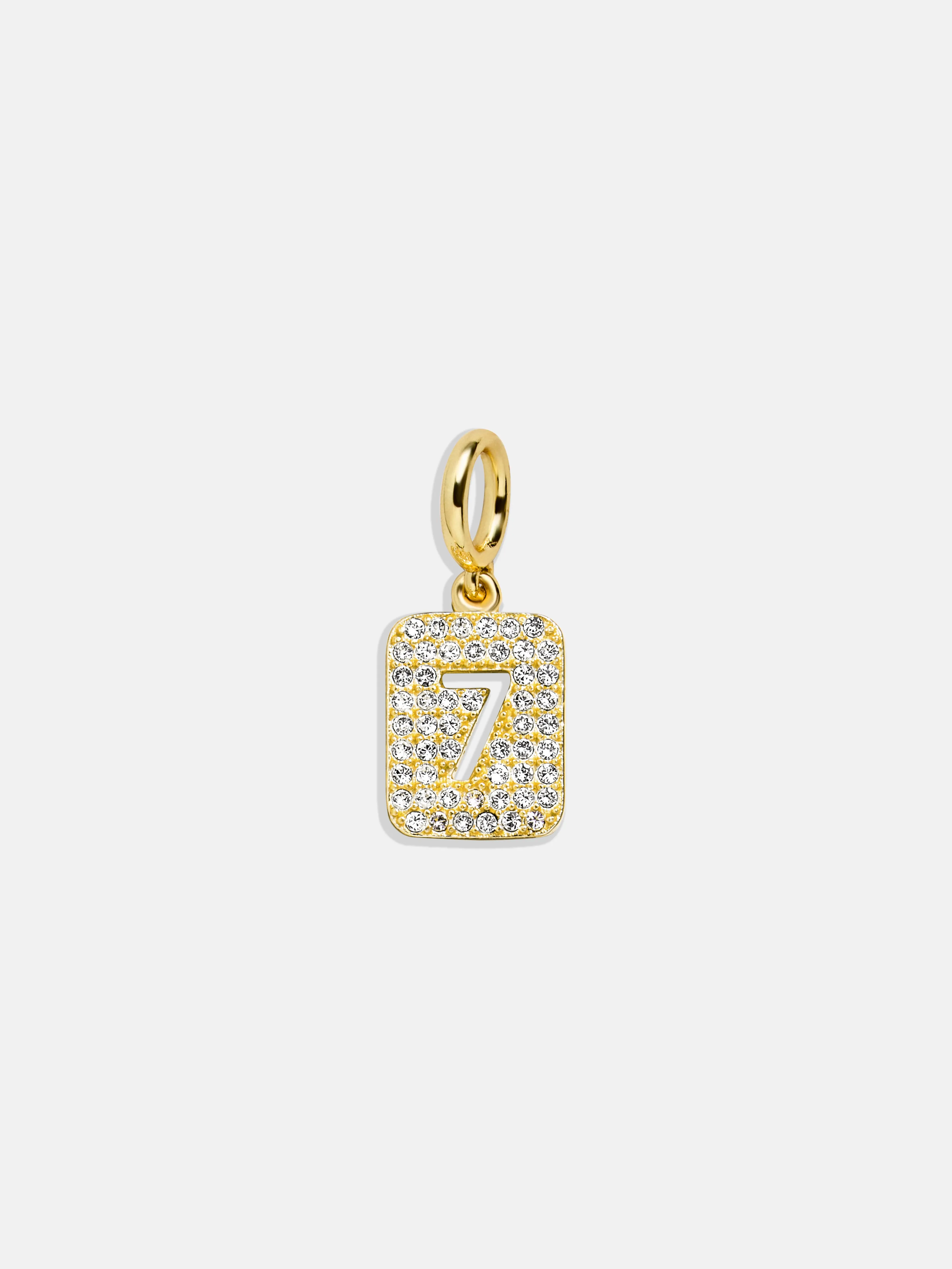 Block Pavé Number Cluster Charm - 7