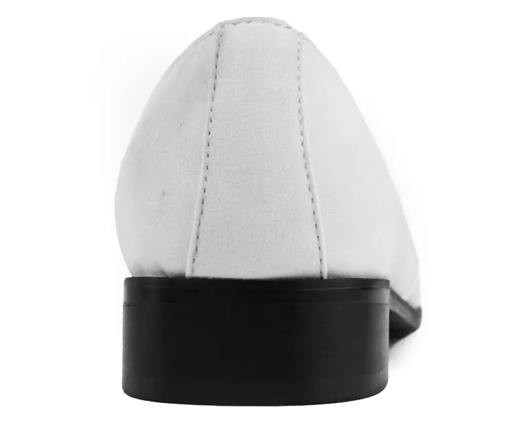 Bolano Dezzy White Rhinestone Men’s Suede Tuxedo Slippers