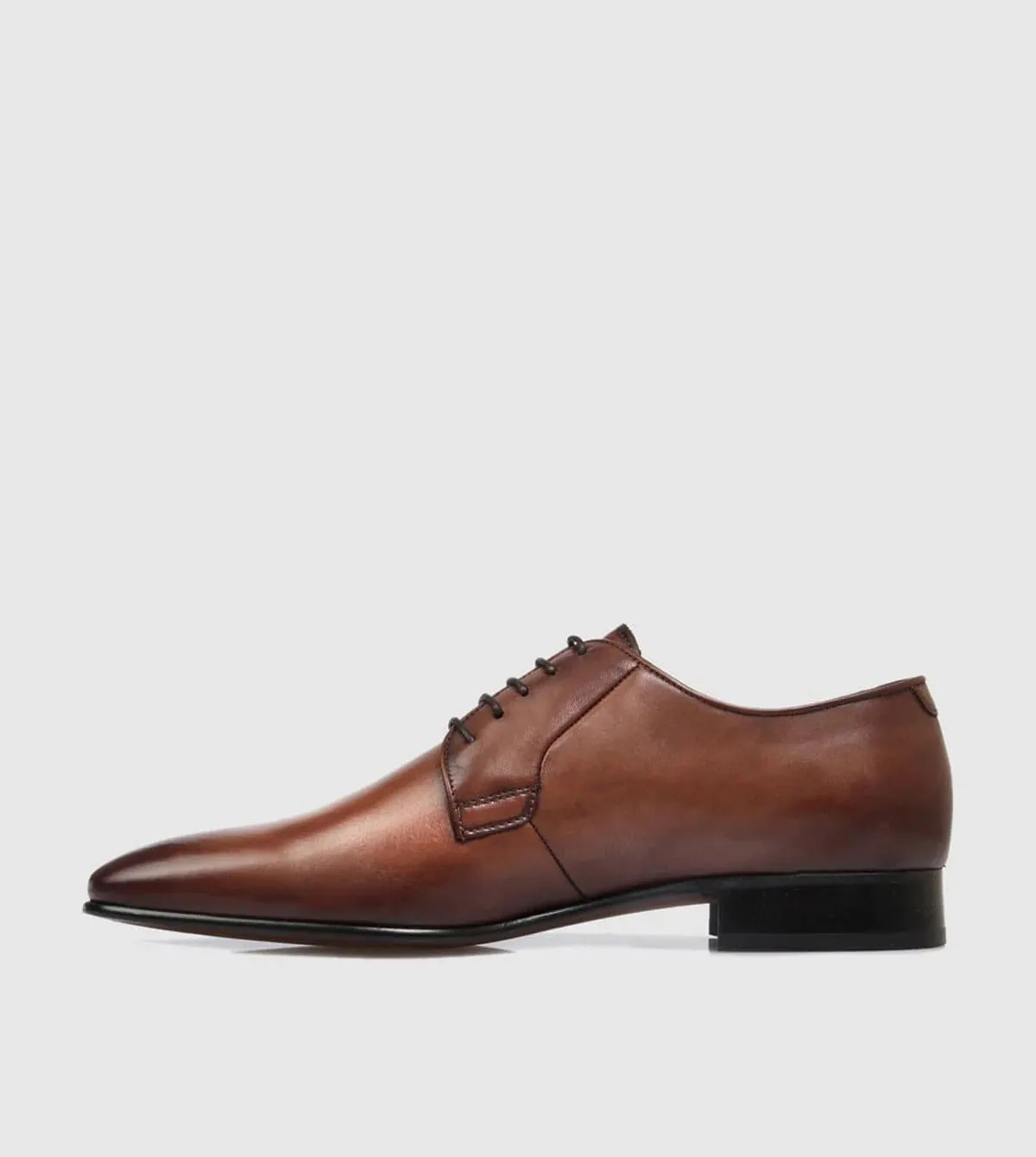 Brando Ellis Derby Mens Leather Shoe in Brown