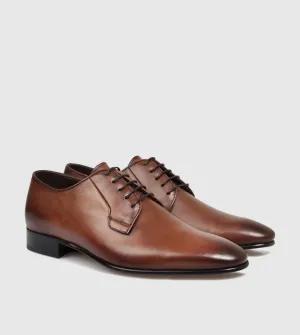Brando Ellis Derby Mens Leather Shoe in Brown