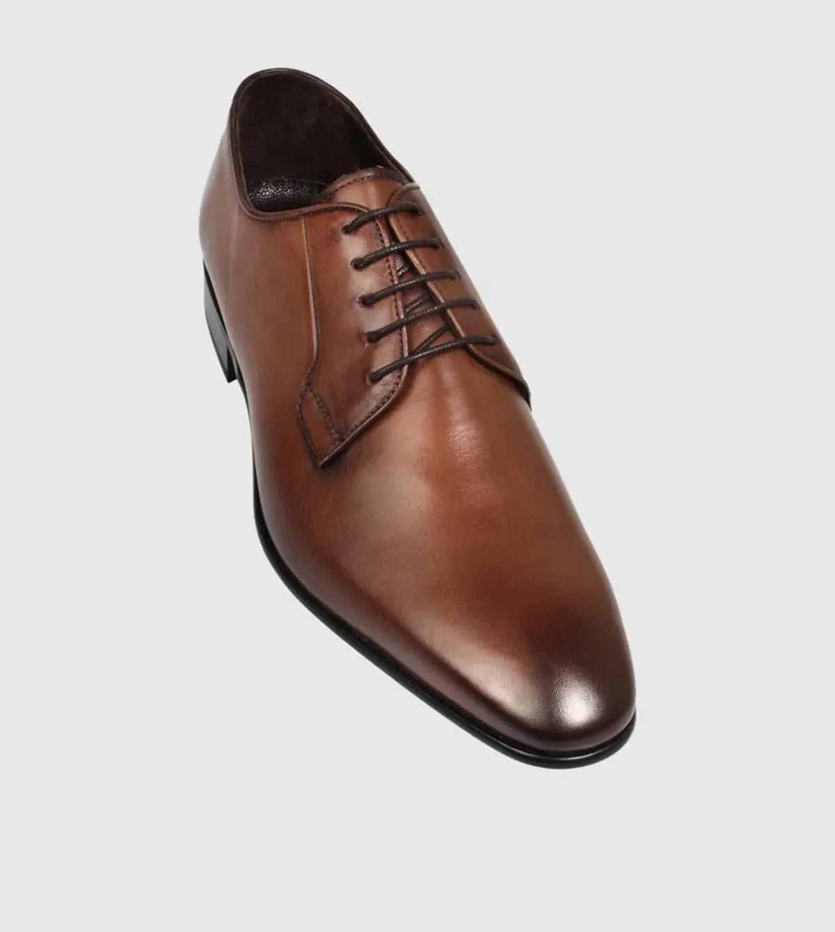 Brando Ellis Derby Mens Leather Shoe in Brown