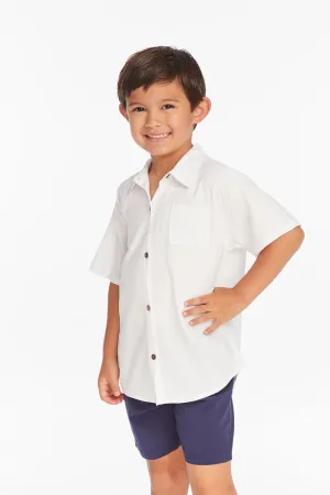 Chaser Kids Collared Button Down in White