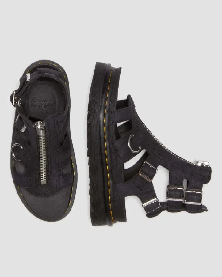 Dr Martens Olson Charcoal Grey Tumbled Nubuck Leather 31542057