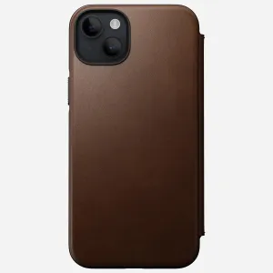 EOL Nomad Modern Leather Folio voor iPhone 14 Plus - Rustiek Bruin