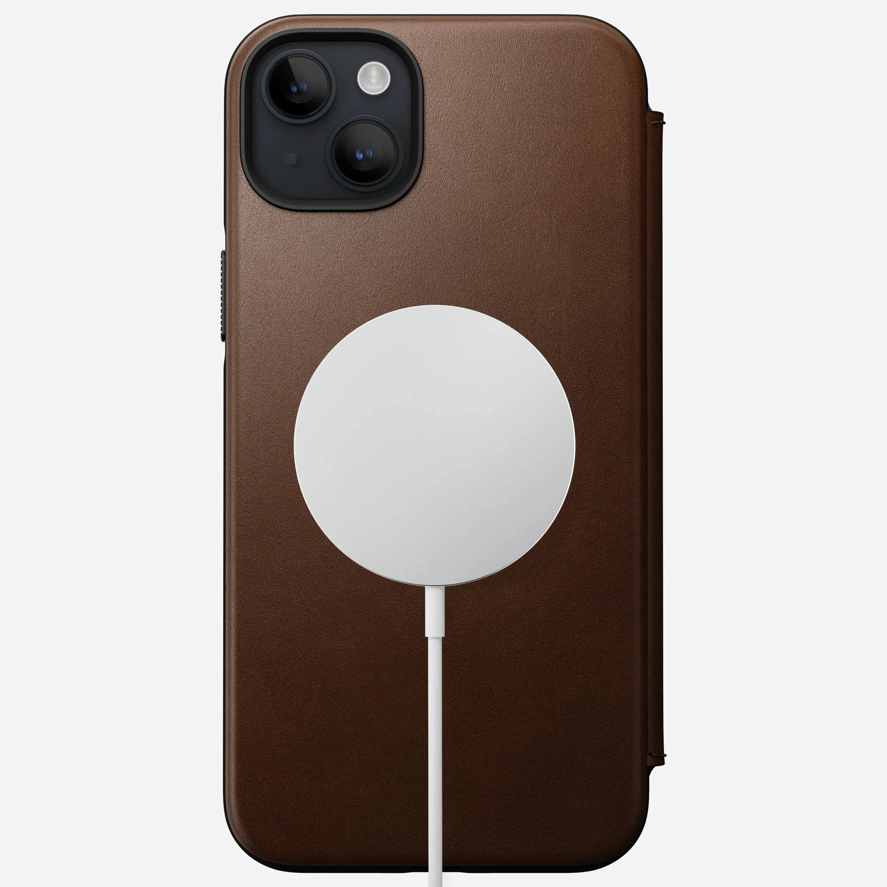 EOL Nomad Modern Leather Folio voor iPhone 14 Plus - Rustiek Bruin