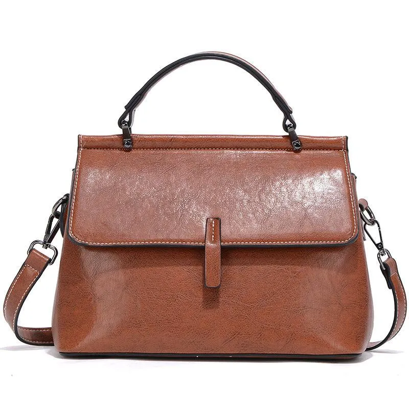 Fashion Large-capacity Leather Commuter Handbag