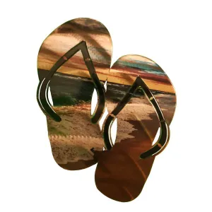 Flip Flop Barbados Metal Wall Art