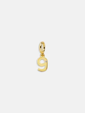 Gold Number Cluster Charm - 9