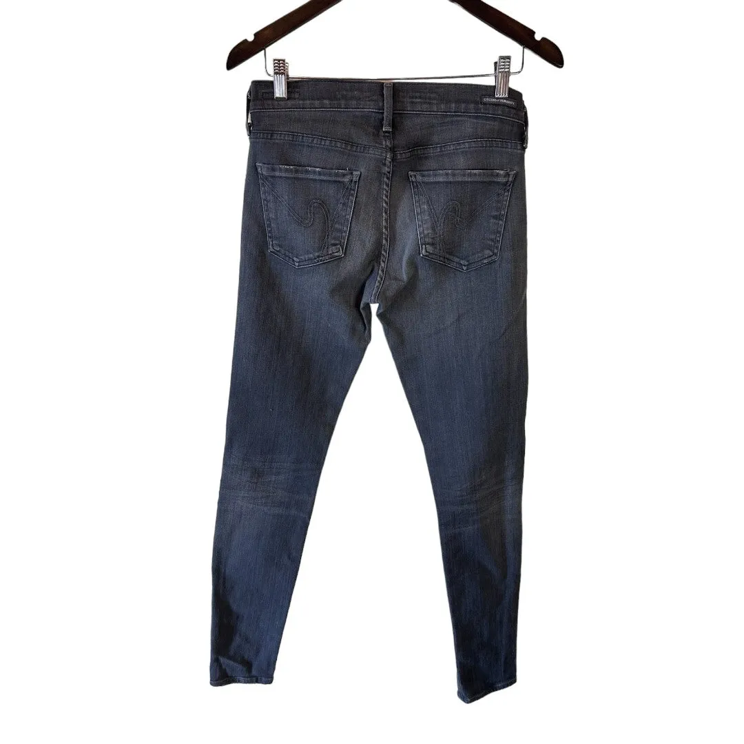Gray Wash Avedon Low Rise Skinny Jeans