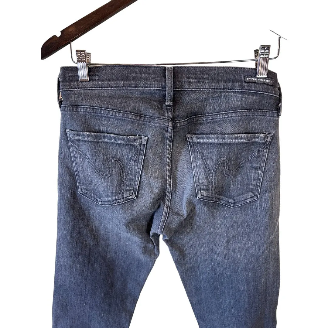 Gray Wash Avedon Low Rise Skinny Jeans