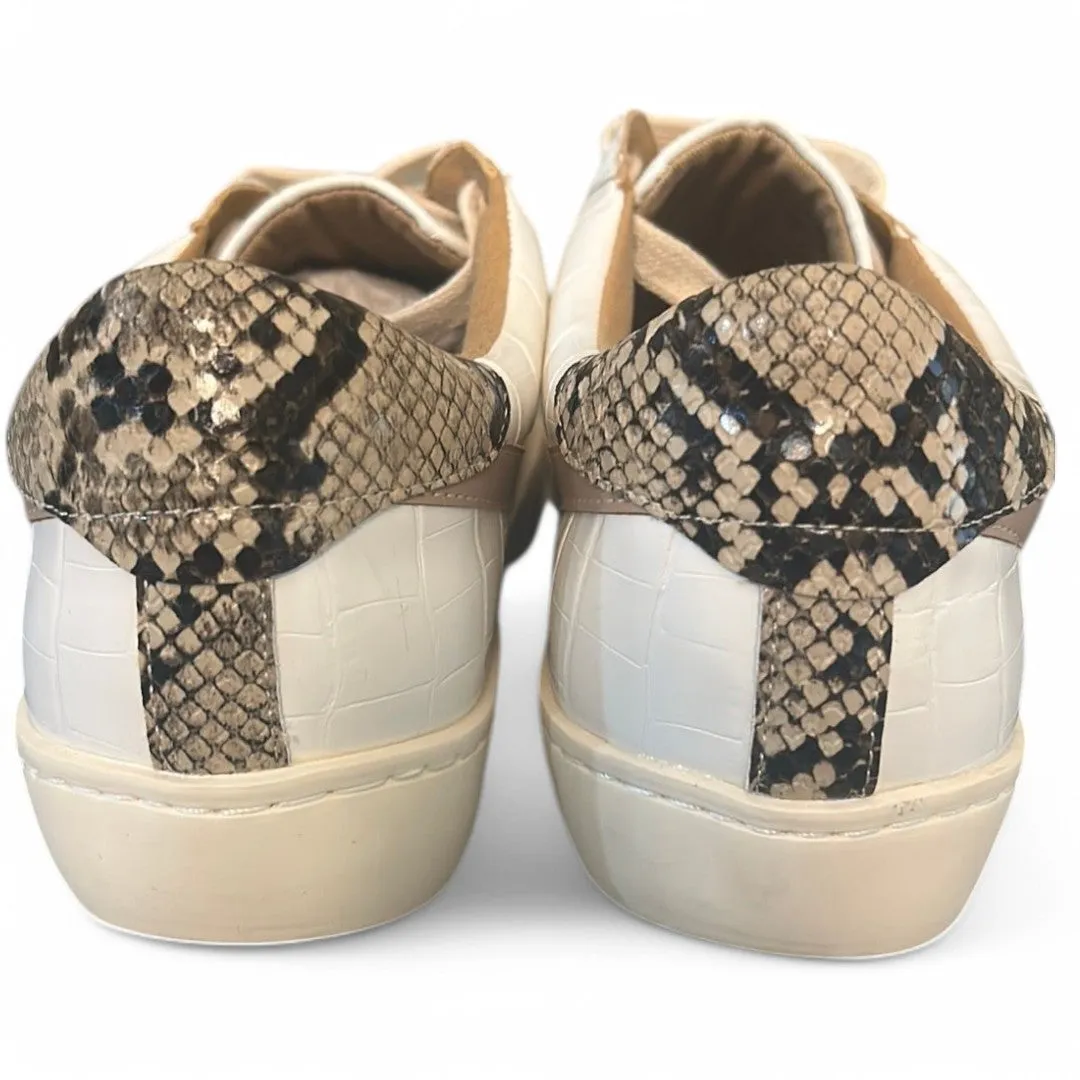 Kimia White Multi Animal Print Sneakers