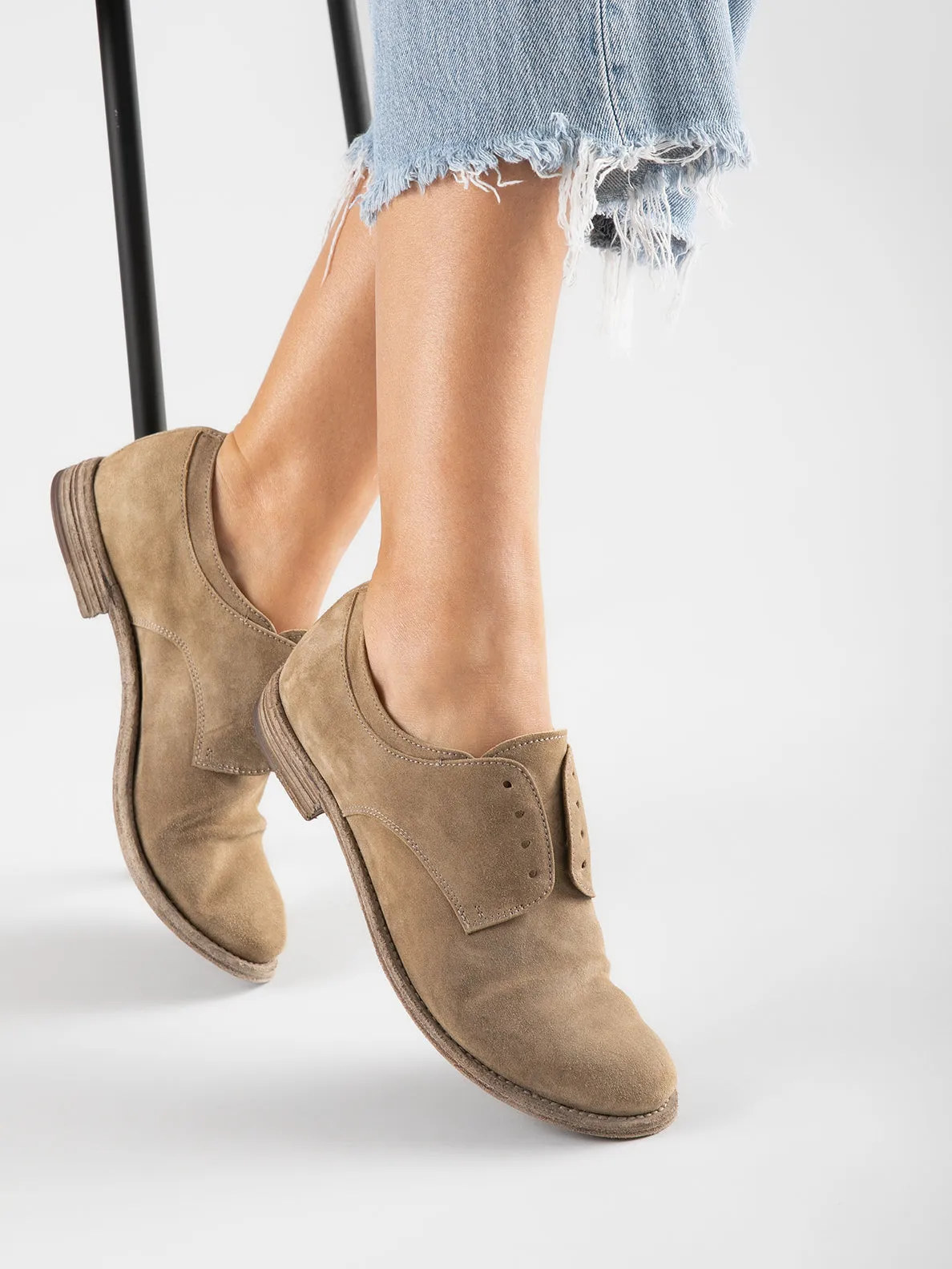 LEXIKON 501 - Beige Suede Derby Shoes