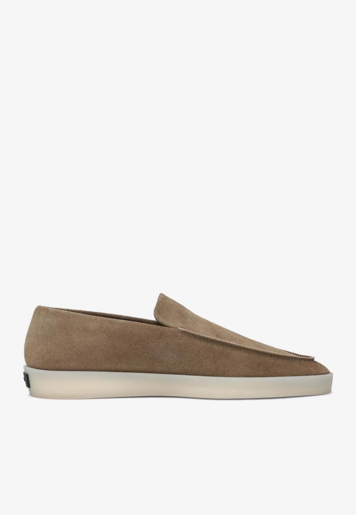 Logo Patch Suede Loafers