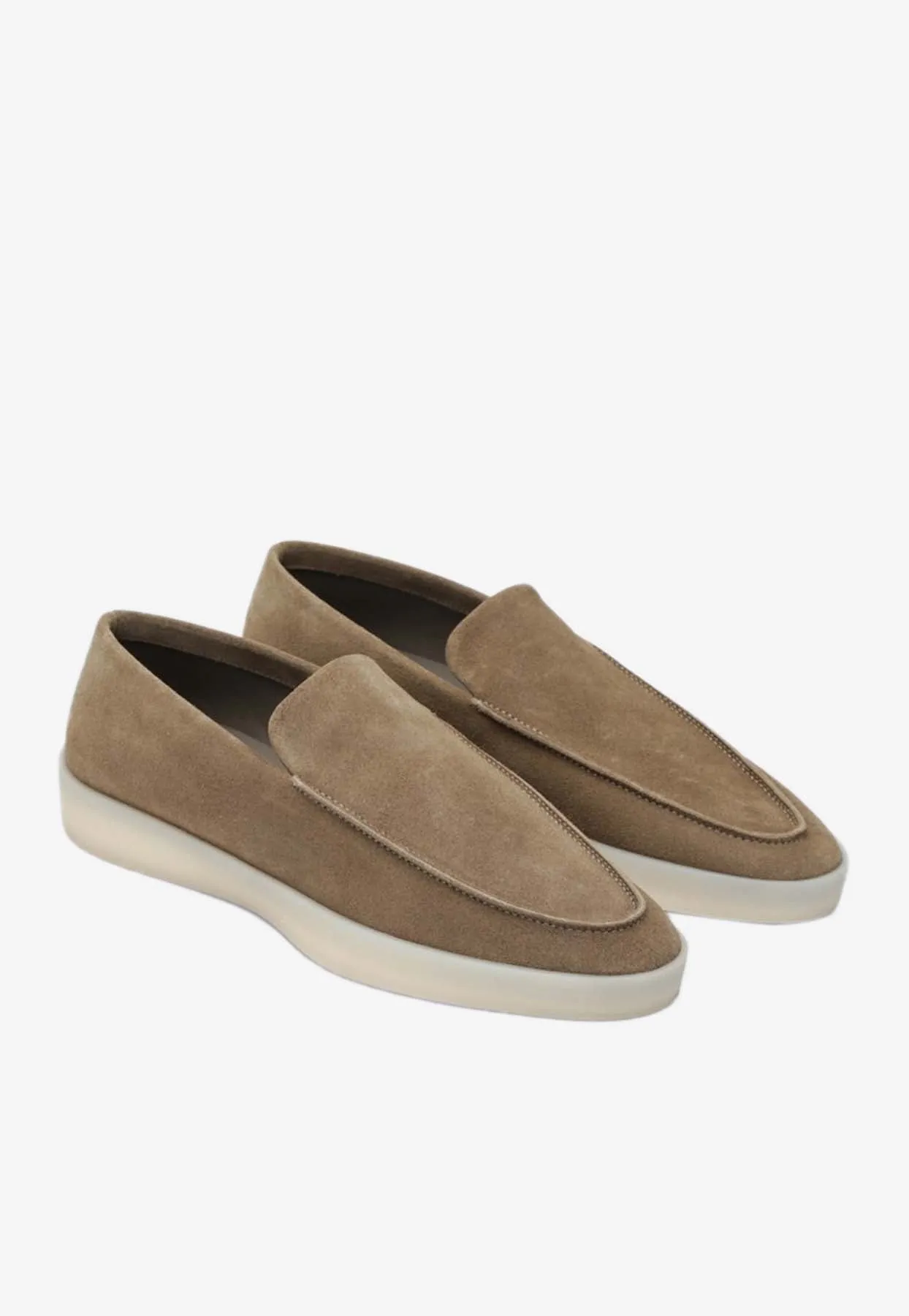 Logo Patch Suede Loafers