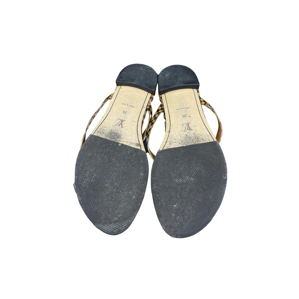 Louis Vuitton Flip Flops Checked Pattern