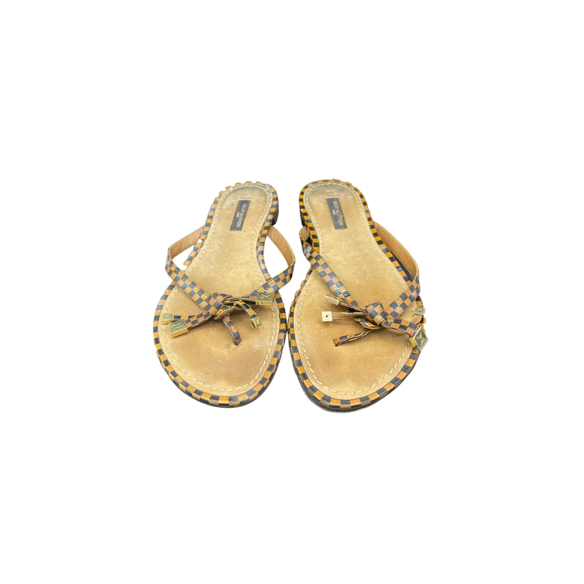 Louis Vuitton Flip Flops Checked Pattern