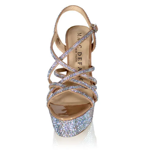 Marc Defang METTE AB CRYSTAL Platform Pageant High Heel Prom Shoes Formal