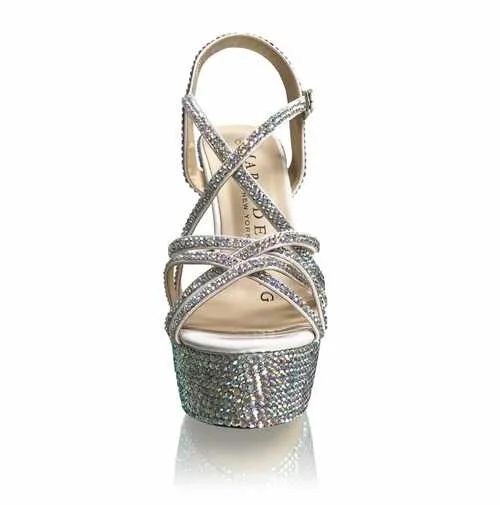 Marc Defang METTE AB CRYSTAL Platform Pageant High Heel Prom Shoes Formal